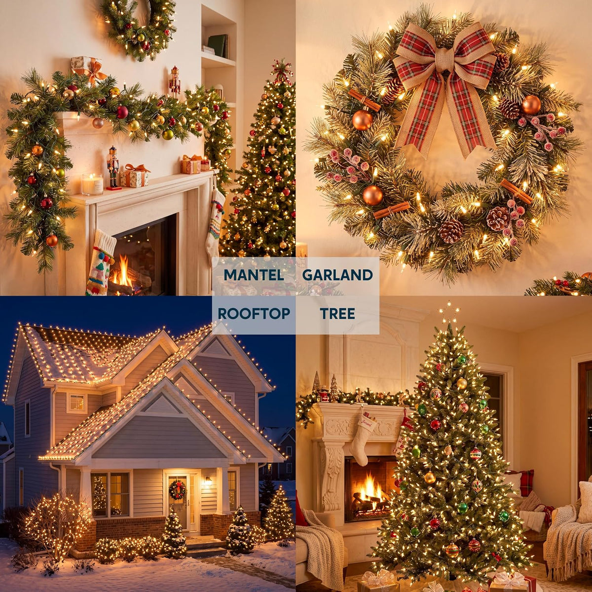 Joiedomi Clear Christmas String Lights Indoor,300(2x150) Mini White Fairy Light,62.4FT Lighting Decor for Patio Dorm Classroom Bedroom Holiday Wedding Party Garland Birthday Festival,Green Wire