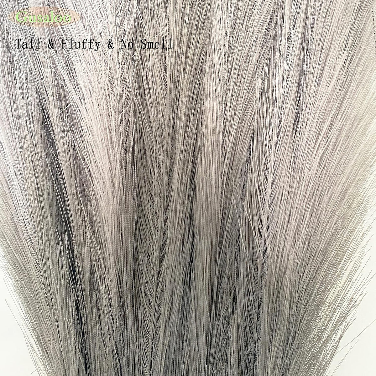 Artificial Faux Pampas Grass Large, 6Pcs 34" Fake Artificial Pampas Grass Decor Tall Fluffy Stems, Table Vase Filler Centerpiece for Living Room Kitchen Decor Boho Decor Wedding -Grey