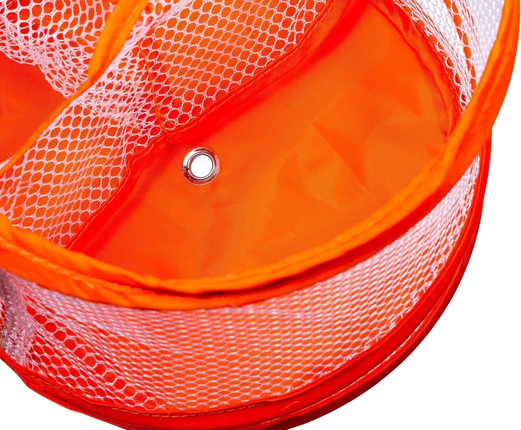 Handy Laundry Portable Shower Caddy – Collapsible Mesh Organizer with Handle, Quick Dry, Large Compartments for Dorm, College, Gym, Travel, Camp, Bathroom Essentials (Orange)
