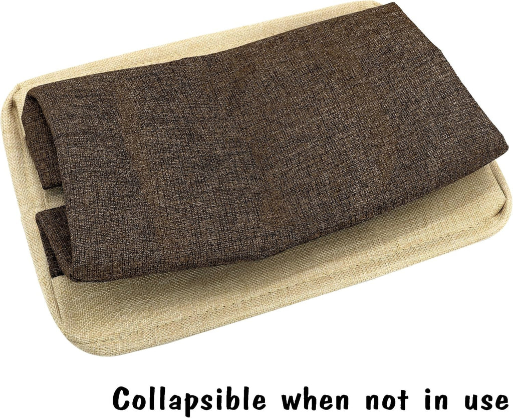 PET ARTIST Dog Toy Basket, Large Collapsible, Brown, M: 15"x11"x9"