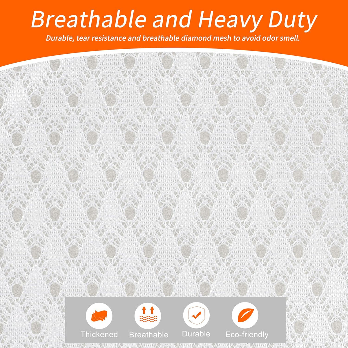Polecasa Extra Heavy Duty Diamond Large Mesh Laundry Bag, 24x36", White