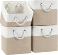 Patvingot 11-Inch Fabric Cube Storage Bins with Handles,4 Pack,Foldable
