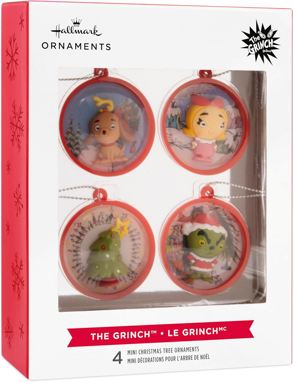 Hallmark Dr. Seuss's Grinch Mini Christmas Ornaments, Tiny Set of 4