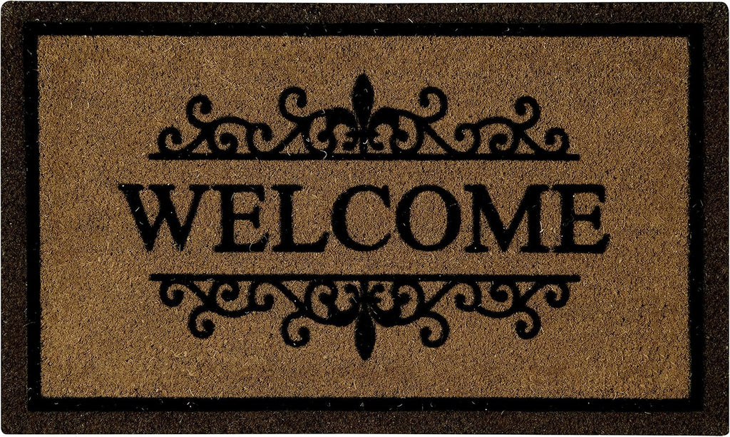Ackland Coir Doormat | Clara Brown Welcome Flocked | 18" x 30"