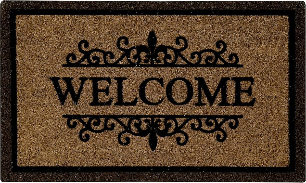 Ackland Coir Doormat | Clara Brown Welcome Flocked | 18" x 30"