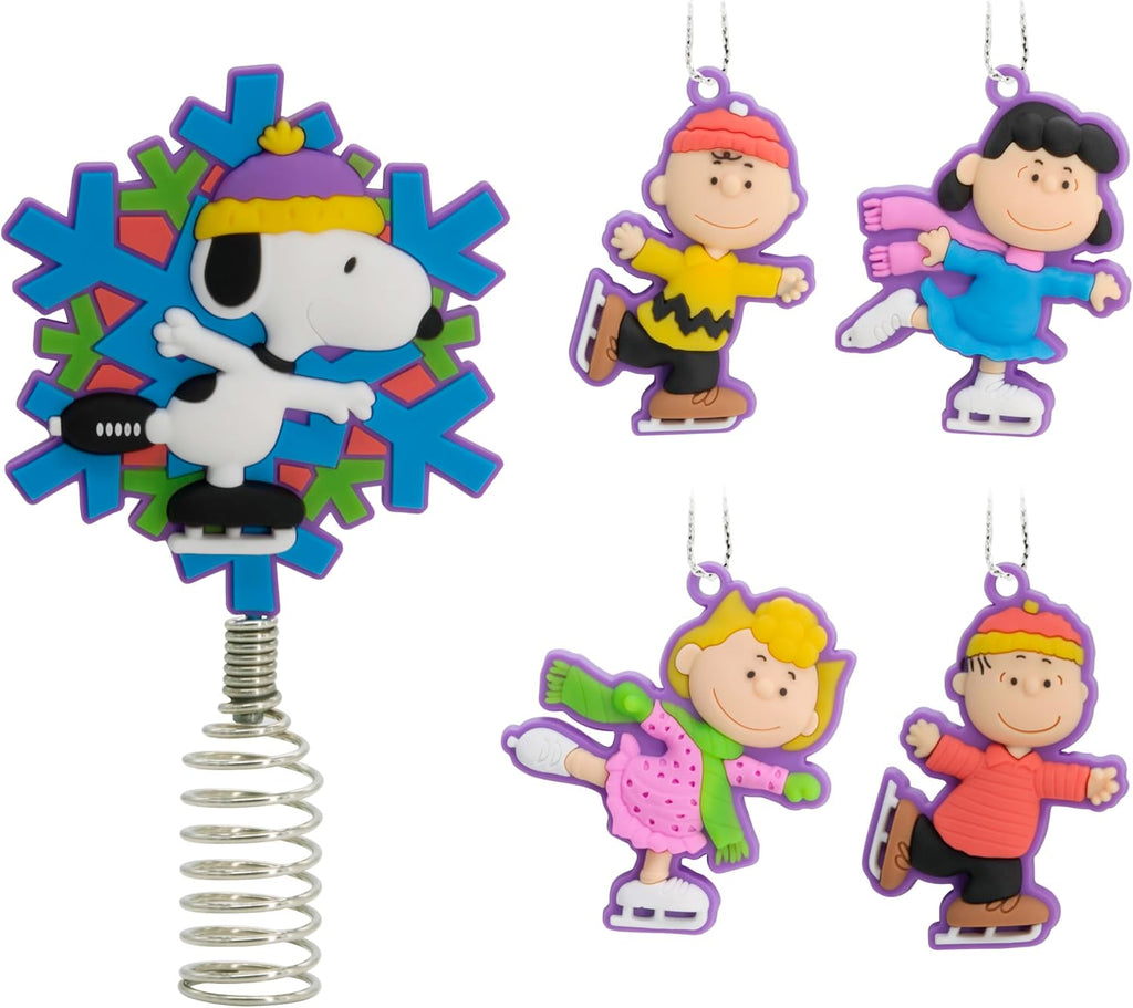 Hallmark Peanuts Mini Christmas Tree Topper and Ornaments, Set of 5