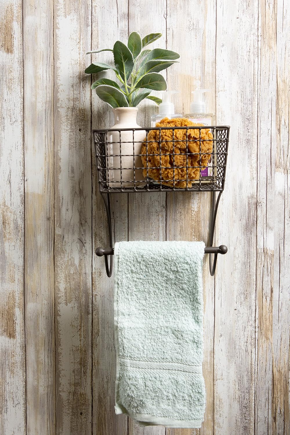 DII Rustic Bathroom Décor, Metal Storage, Small Towel Bar, Rustic