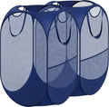 Simple Houseware Mesh Pop-Up Laundry Hamper with Side Pocket, 2 Pack
