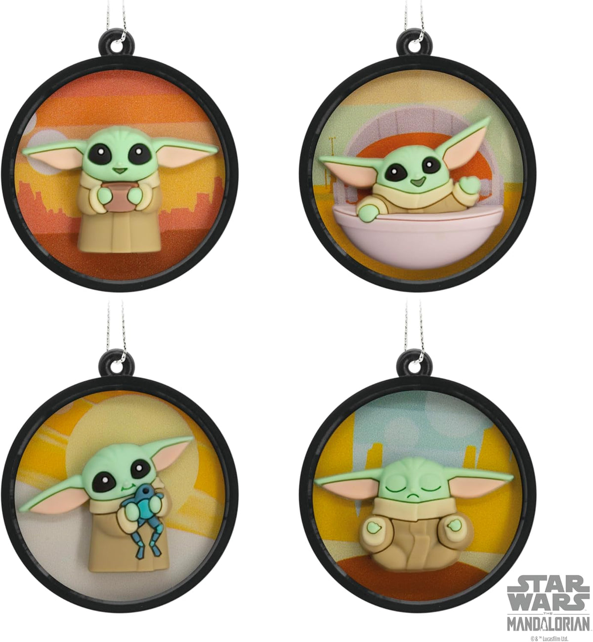 Hallmark Star Wars: The Mandalorian Mini Christmas Ornaments, Set of 4