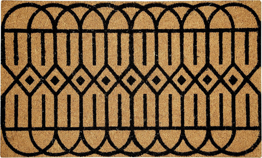 Ackland Coir Doormat | Clara Black Geometric | 18" x 30"