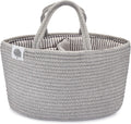 Parker Baby Co. Soft Rope Diaper Caddy Organizer for Nursery & Car - Gray