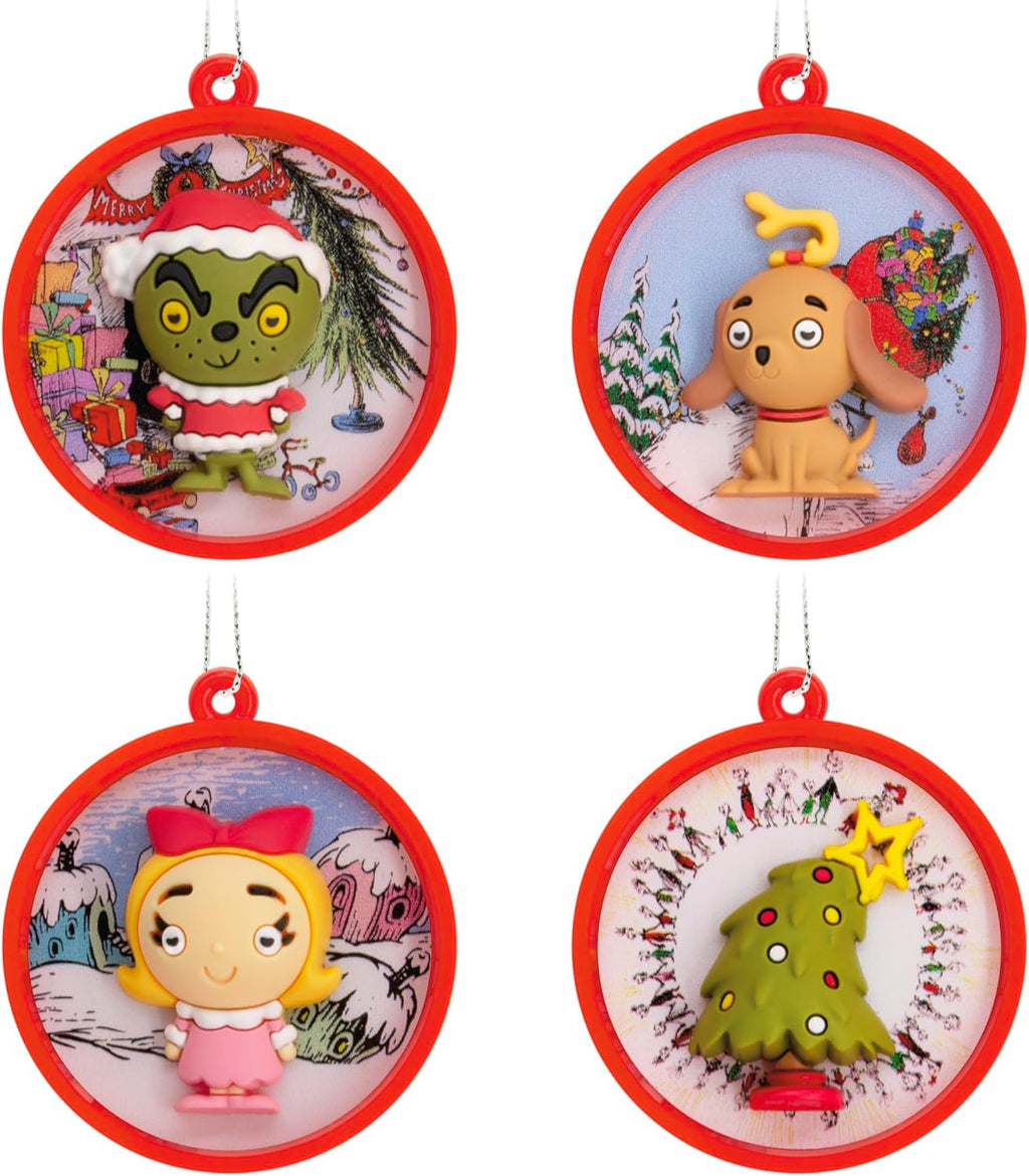 Hallmark Dr. Seuss's Grinch Mini Christmas Ornaments, Tiny Set of 4