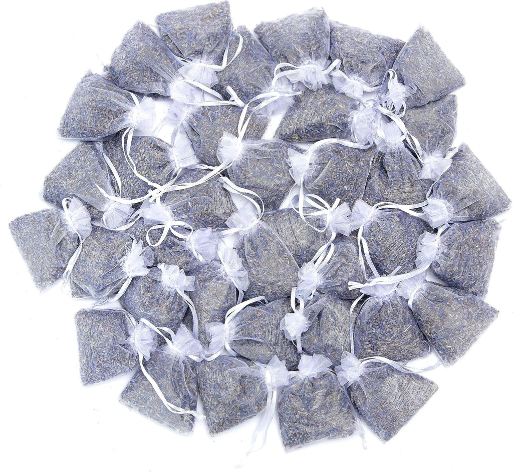 Lavande Sur Terre French Lavender Sachets for Drawers and Closets Fresh Scents, Set of 36, Home Fragrance Sachet for Closets and Drawers, White, LV-C-36-2