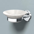 Gatco 1940 Latitude II Wall Mounted Porcelain Soap Dish with Chrome Holder, White/Chrome, 2.1" H x 4.31" W x 5.25" D