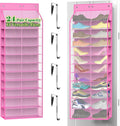 Kotkn 24-Pair Over Door Shoe Organizer for Family & Kids, Double Sided | Hanging Storage for Sneakers, Boots, Toys & Room OrganizationRose Quartz